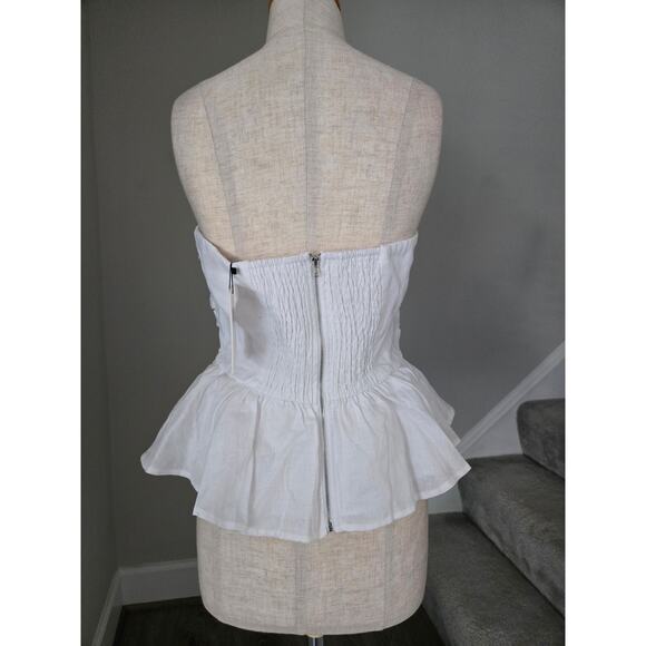 NWT Dissh Birchley White Linen Ring Strapless Top Size US 6 - Picture 2 of 5